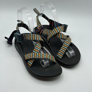Chaco Kids Z1 Ecotread Washable Vegan Sandals Orange/ Blue Striped Size 3